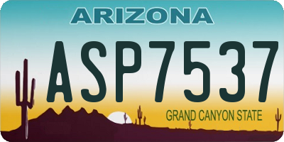 AZ license plate ASP7537