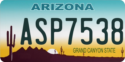 AZ license plate ASP7538
