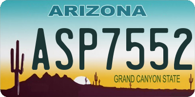 AZ license plate ASP7552
