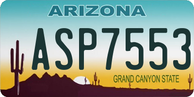 AZ license plate ASP7553
