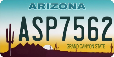 AZ license plate ASP7562