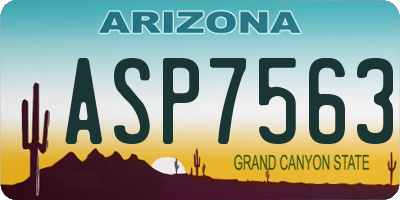 AZ license plate ASP7563