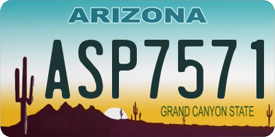 AZ license plate ASP7571