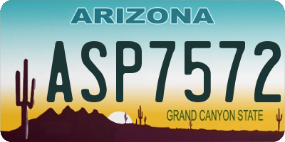 AZ license plate ASP7572