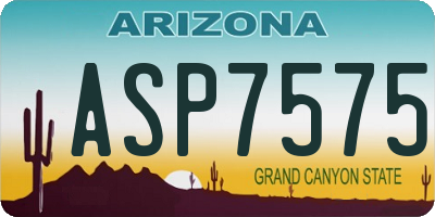 AZ license plate ASP7575