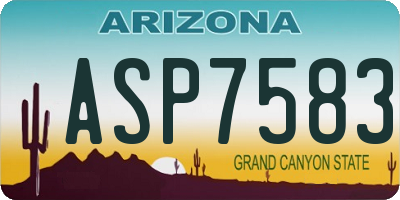 AZ license plate ASP7583