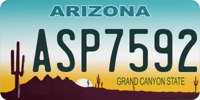 AZ license plate ASP7592