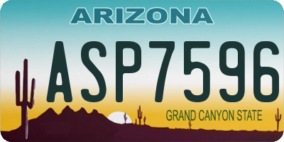 AZ license plate ASP7596