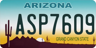 AZ license plate ASP7609
