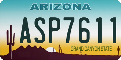 AZ license plate ASP7611