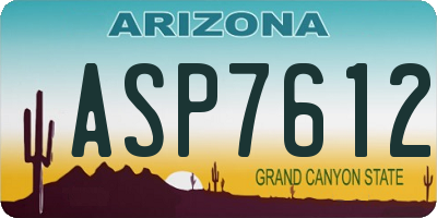 AZ license plate ASP7612