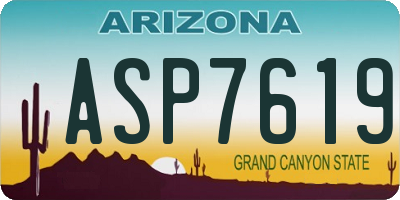 AZ license plate ASP7619