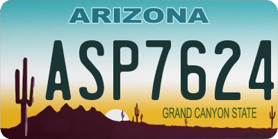 AZ license plate ASP7624