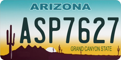 AZ license plate ASP7627