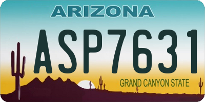 AZ license plate ASP7631