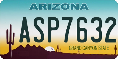 AZ license plate ASP7632