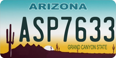 AZ license plate ASP7633