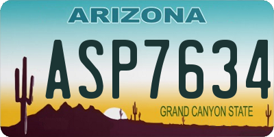 AZ license plate ASP7634