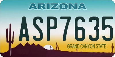 AZ license plate ASP7635
