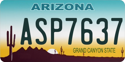 AZ license plate ASP7637
