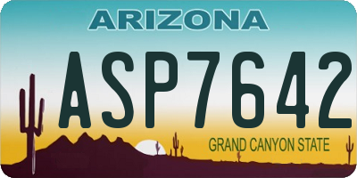 AZ license plate ASP7642