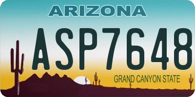 AZ license plate ASP7648