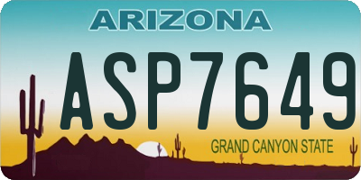 AZ license plate ASP7649