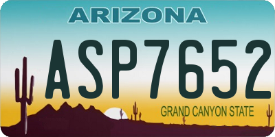 AZ license plate ASP7652