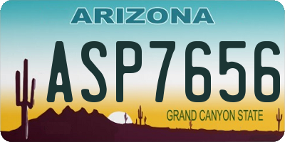 AZ license plate ASP7656