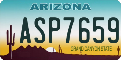 AZ license plate ASP7659