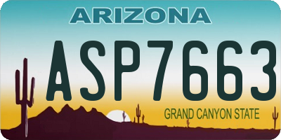AZ license plate ASP7663