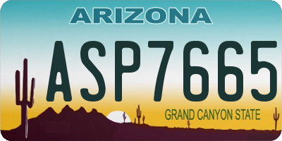 AZ license plate ASP7665