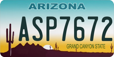 AZ license plate ASP7672