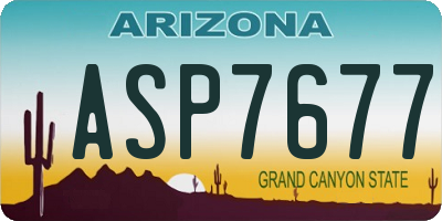 AZ license plate ASP7677
