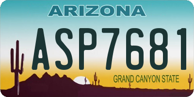 AZ license plate ASP7681
