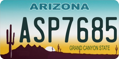 AZ license plate ASP7685
