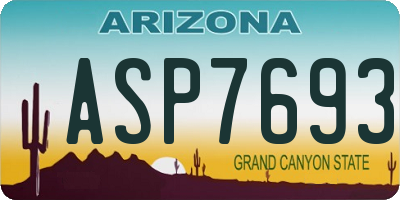 AZ license plate ASP7693