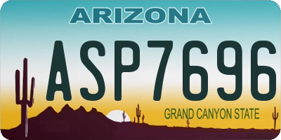 AZ license plate ASP7696