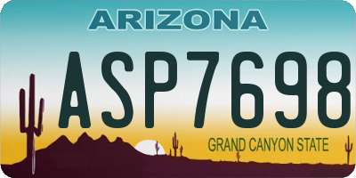 AZ license plate ASP7698