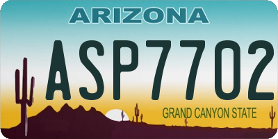 AZ license plate ASP7702
