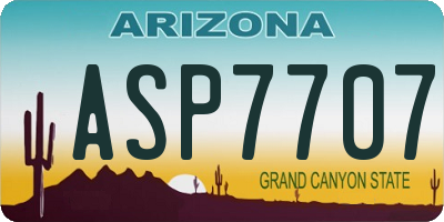 AZ license plate ASP7707
