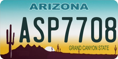 AZ license plate ASP7708