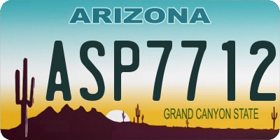 AZ license plate ASP7712