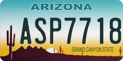 AZ license plate ASP7718