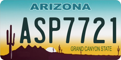 AZ license plate ASP7721
