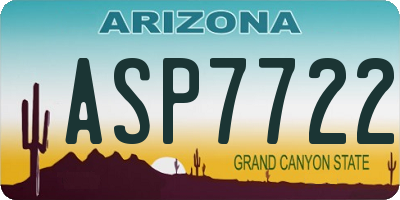 AZ license plate ASP7722
