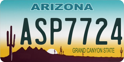 AZ license plate ASP7724