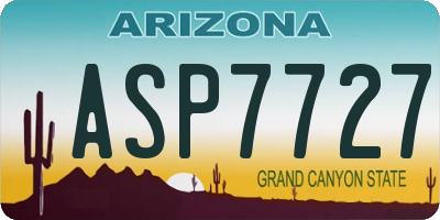 AZ license plate ASP7727
