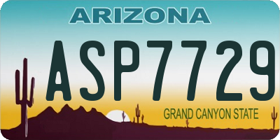 AZ license plate ASP7729