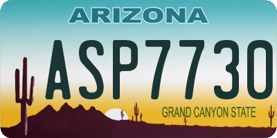 AZ license plate ASP7730